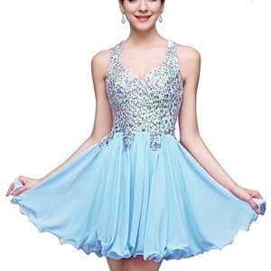 Babyonline Short Rhinestone Homecoming Prom Dress
